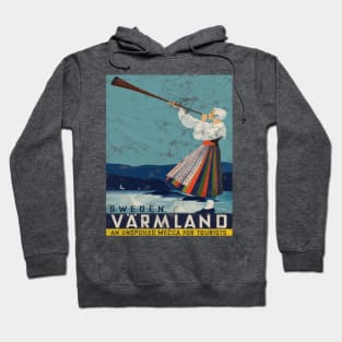 Vintage Distressed Sweden Travel Poster Hoodie